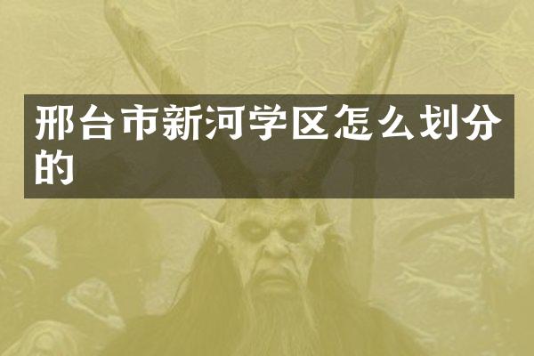 邢台市新河学区怎么划分的