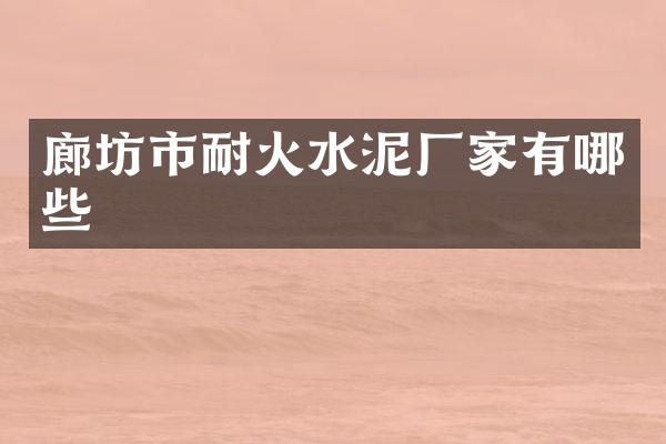 廊坊市耐火水泥厂家有哪些