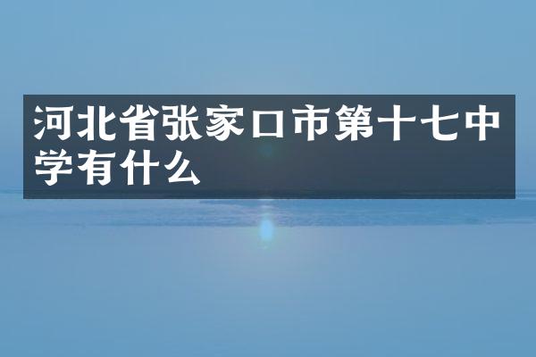 河北省张家口市第十七中学有什么