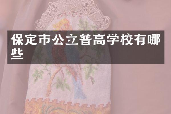 保定市公立普高学校有哪些