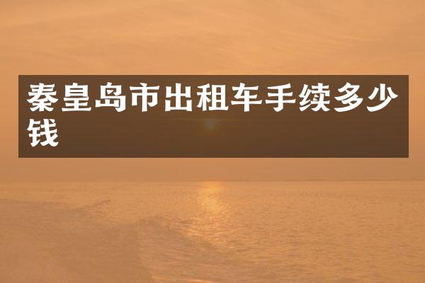 秦皇岛市出租车手续多少钱