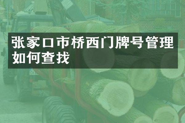 张家口市桥西门牌号管理如何查找