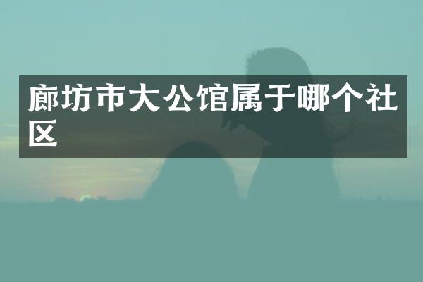廊坊市大公馆属于哪个社区