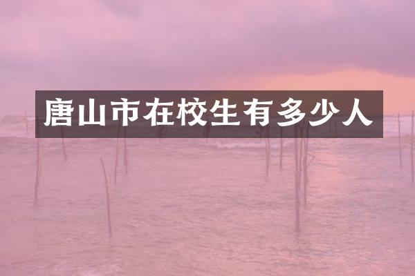 唐山市在校生有多少人