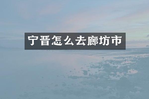 宁晋怎么去廊坊市