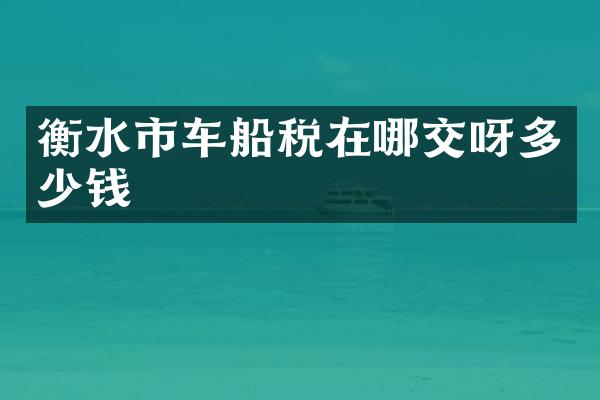 衡水市车船税在哪交呀多少钱