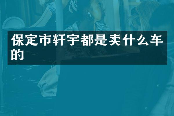 保定市轩宇都是卖什么车的
