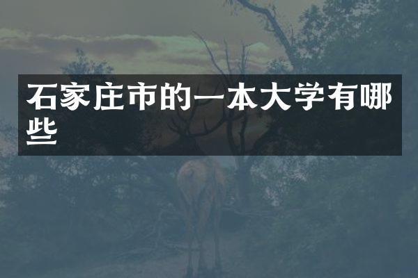 石家庄市的一本大学有哪些