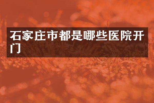 石家庄市都是哪些医院开门