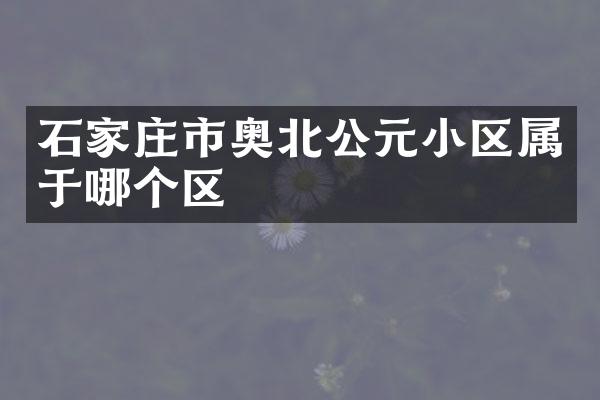 石家庄市奥北公元小区属于哪个区