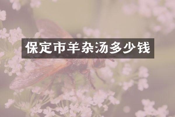 保定市羊杂汤多少钱
