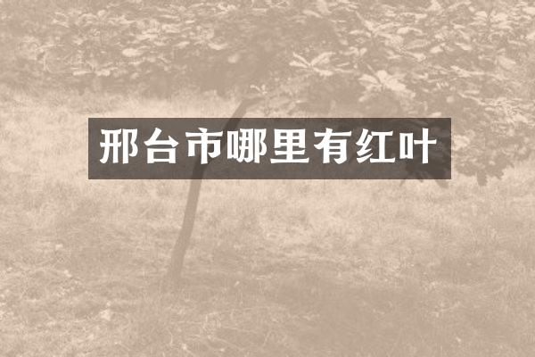 邢台市哪里有红叶