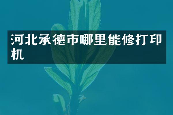 河北承德市哪里能修打印机