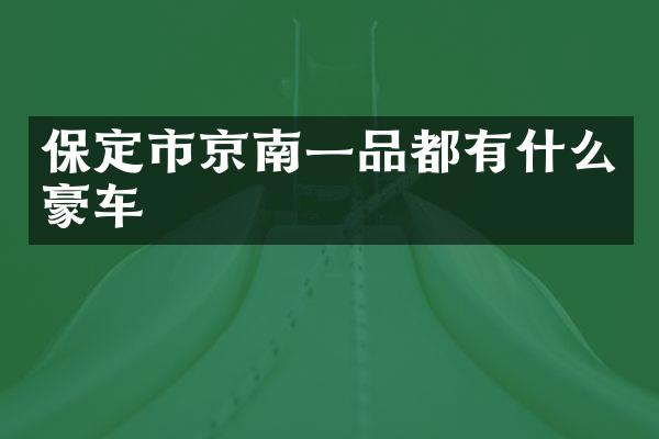 保定市京南一品都有什么豪车
