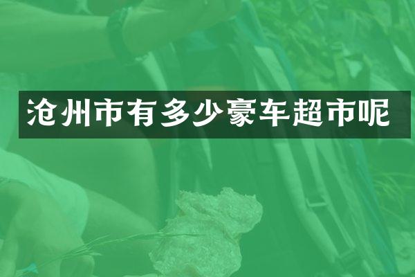 沧州市有多少豪车超市呢