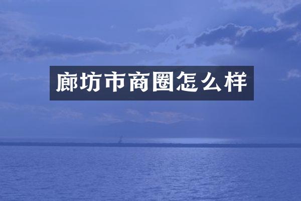 廊坊市商圈怎么样