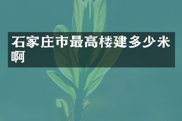 石家庄市最高楼建多少米啊