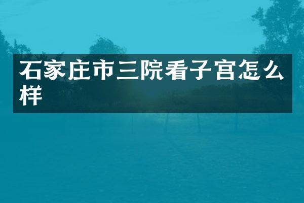 石家庄市三院看子宫怎么样