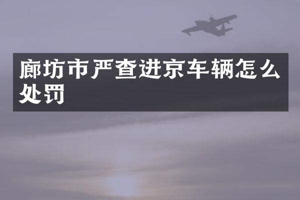 廊坊市严查进京车辆怎么处罚