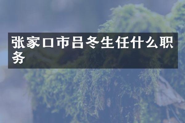 张家口市吕冬生任什么职务