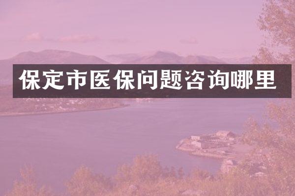 保定市医保问题咨询哪里