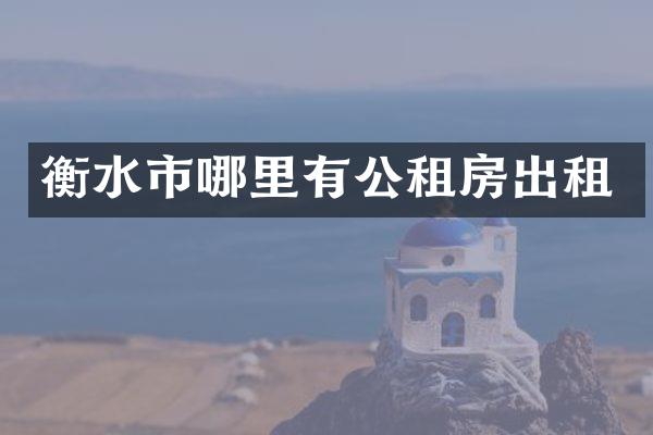 衡水市哪里有公租房出租