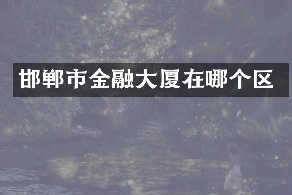 邯郸市金融大厦在哪个区