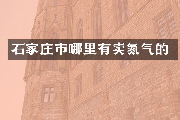 石家庄市哪里有卖氮气的