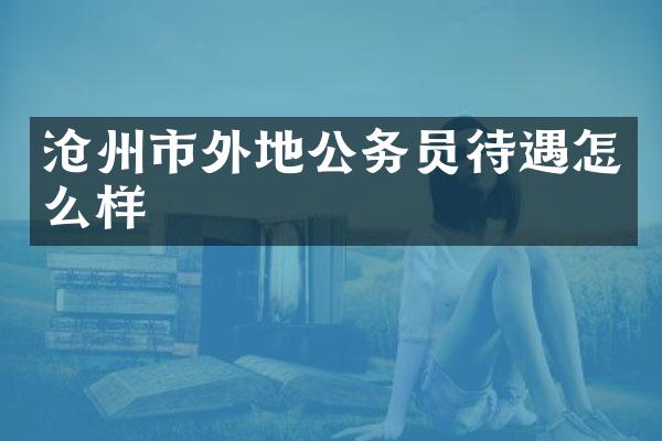 沧州市外地公务员待遇怎么样