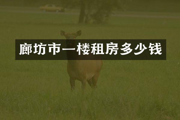 廊坊市一楼租房多少钱