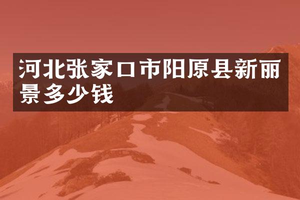 河北张家口市阳原县新丽景多少钱