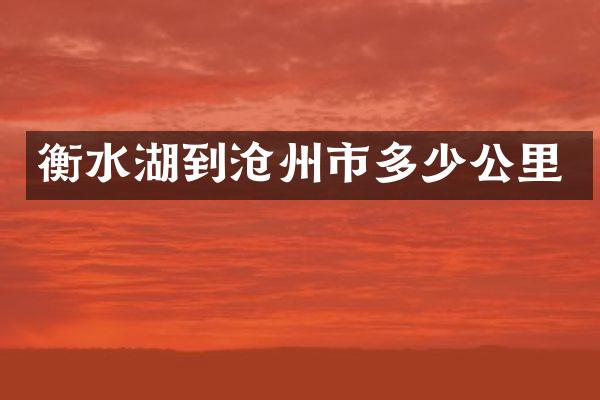 衡水湖到沧州市多少公里