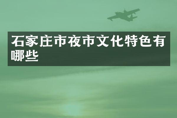 石家庄市夜市文化特色有哪些