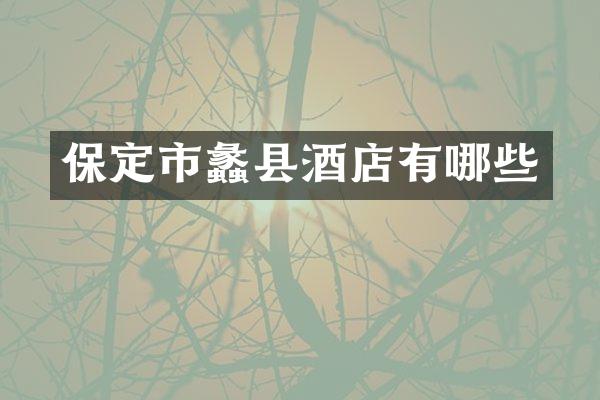 保定市蠡县酒店有哪些