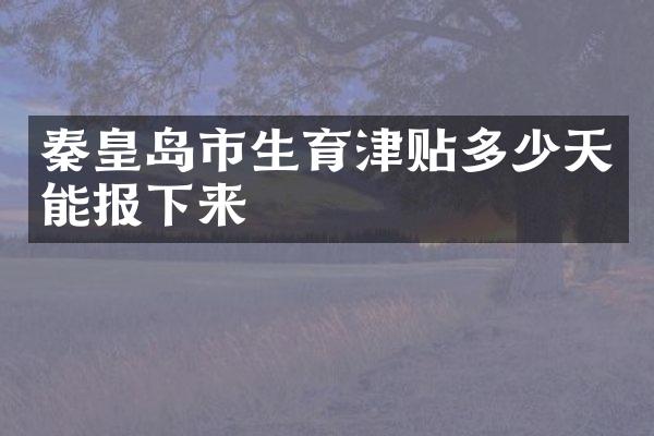 秦皇岛市生育津贴多少天能报下来