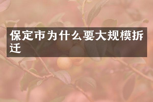 保定市为什么要大规模拆迁