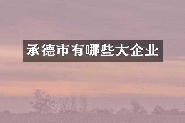 承德市有哪些大企业