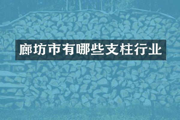 廊坊市有哪些支柱行业