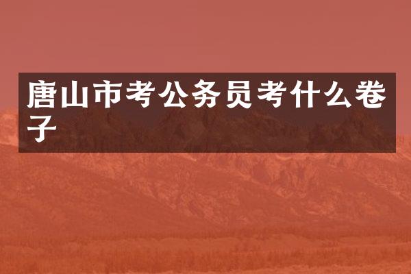 唐山市考公务员考什么卷子