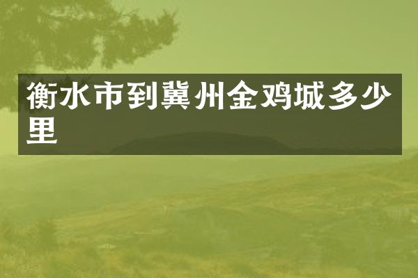 衡水市到冀州金鸡城多少里
