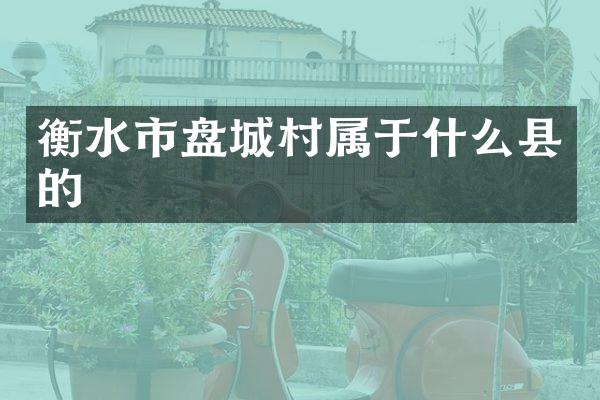 衡水市盘城村属于什么县的