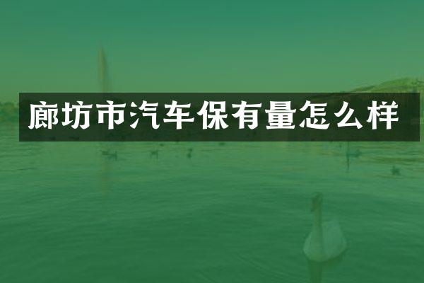 廊坊市汽车保有量怎么样