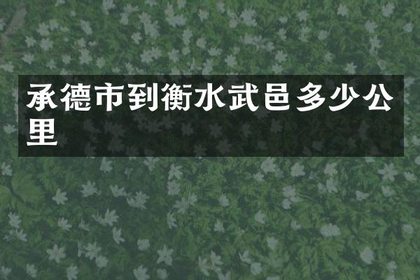 承德市到衡水武邑多少公里