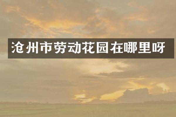沧州市劳动花园在哪里呀