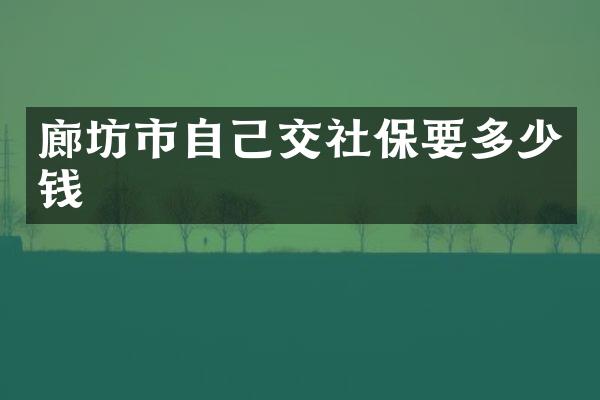 廊坊市自己交社保要多少钱