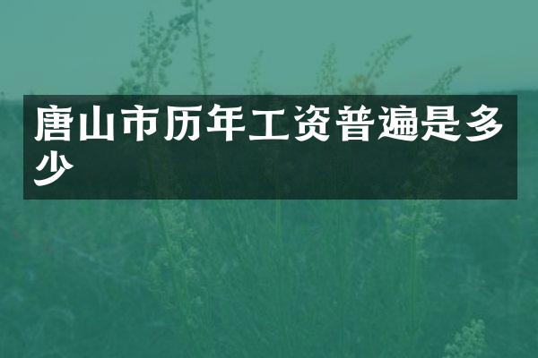 唐山市历年工资普遍是多少