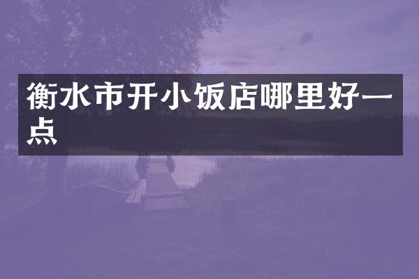 衡水市开小饭店哪里好一点