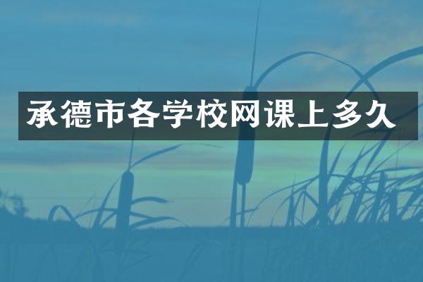 承德市各学校网课上多久
