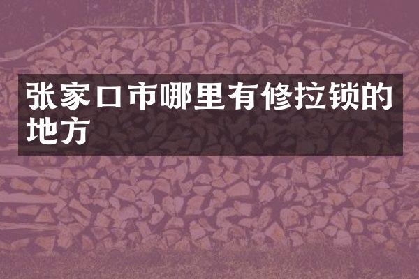 张家口市哪里有修拉锁的地方