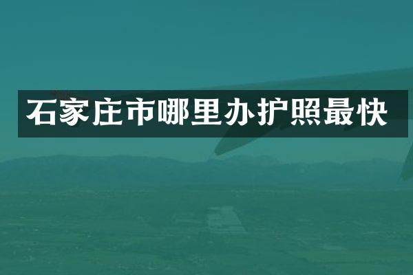 石家庄市哪里办护照最快